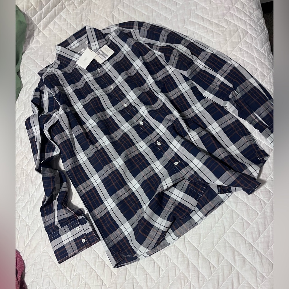 Brunello Cucinelli Blue and White Checkered Shirt